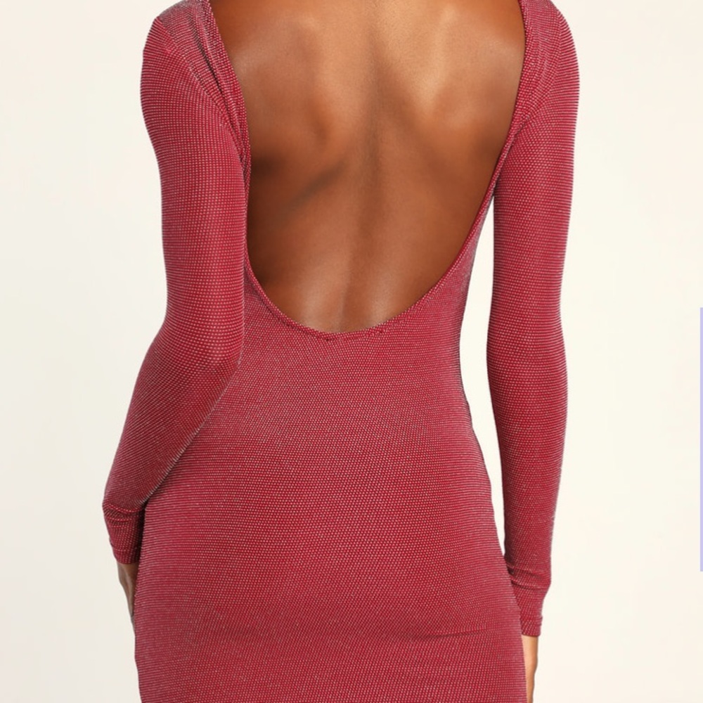 HP🥳NWT Lulus red and silver body on dress - Picture 2 of 3